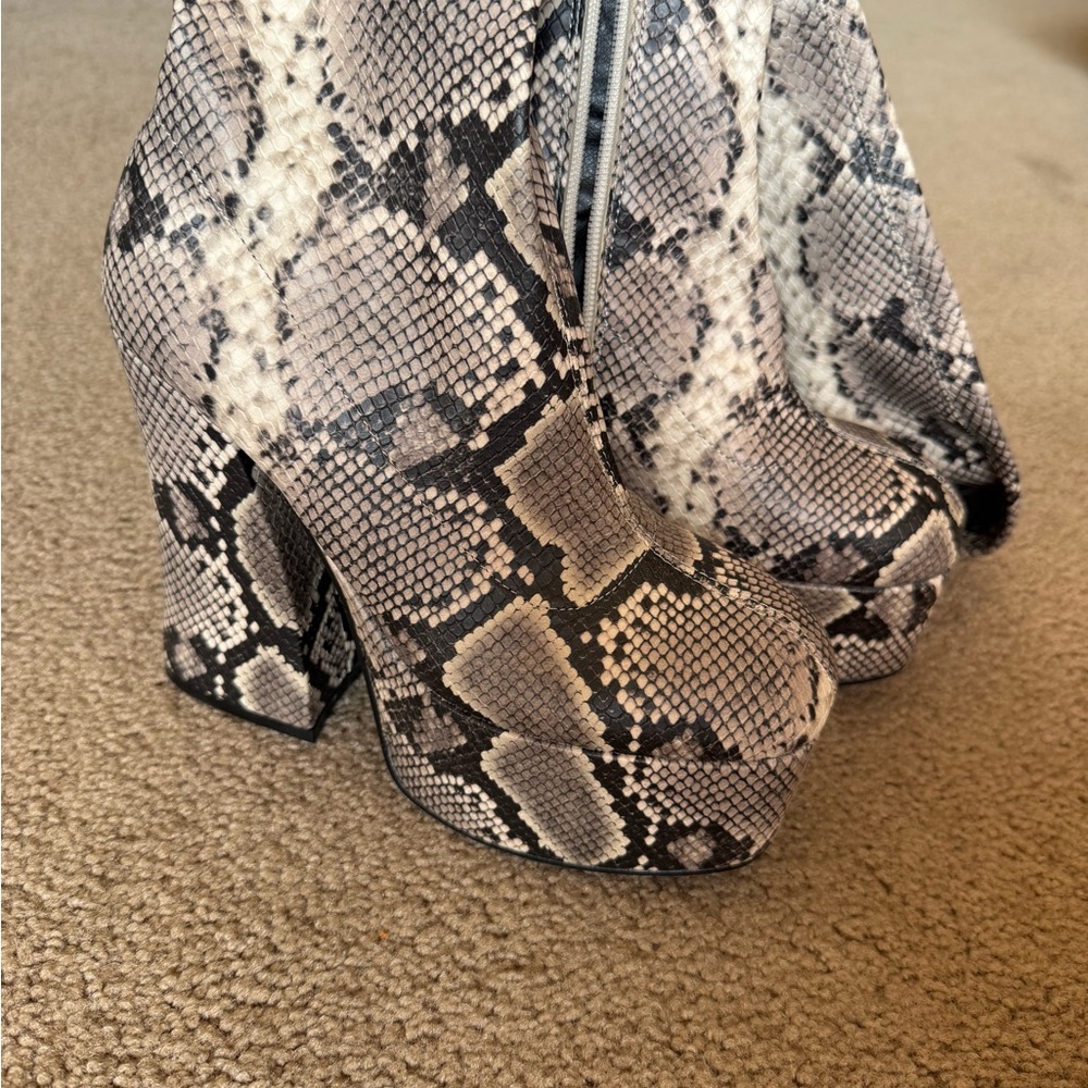 Reptile Patterned Platform Boots